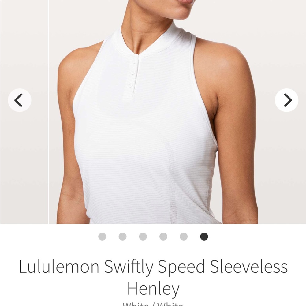 Lululemon White Sleeveless Swiftly Polo